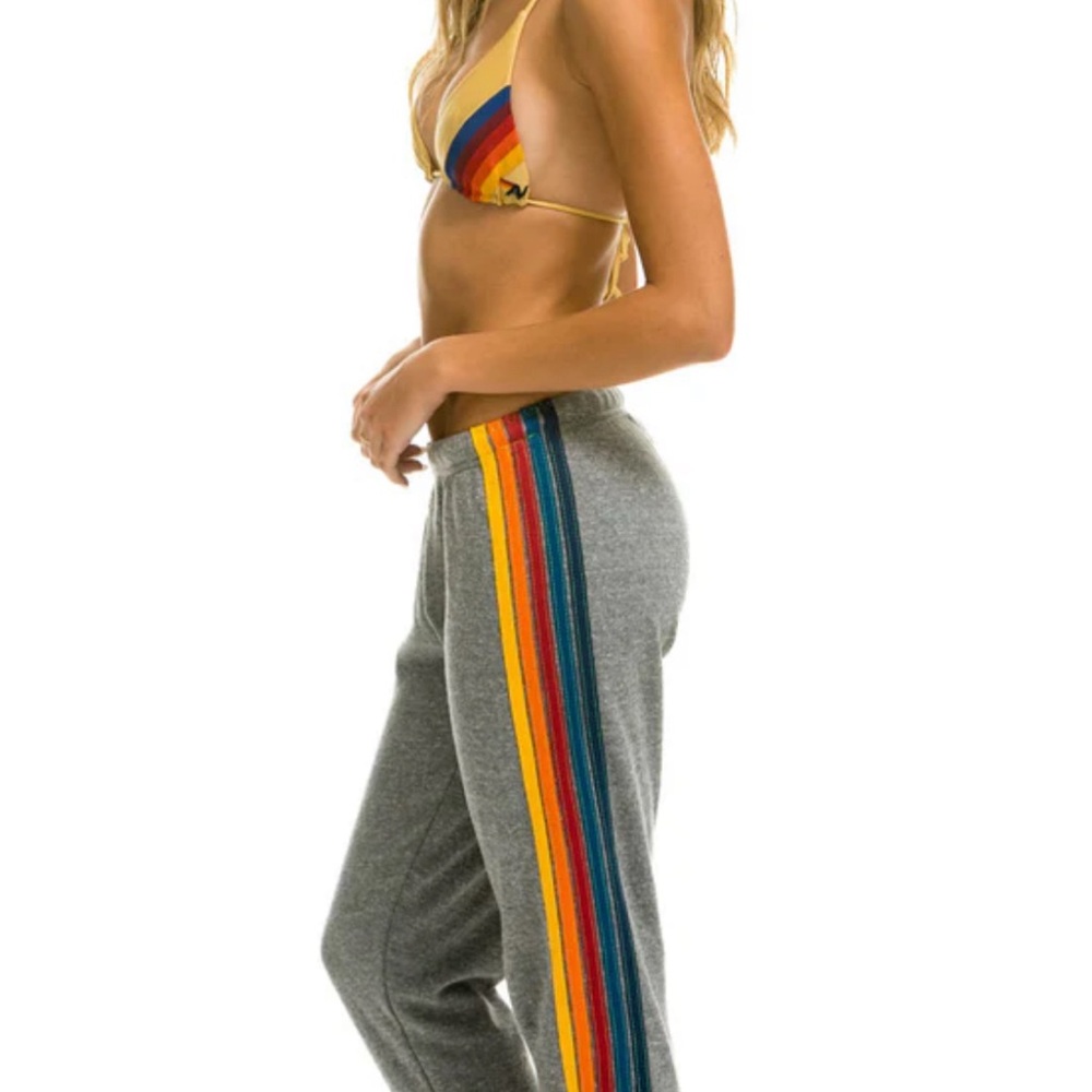 XS AVIATOR NATION - 5 STIPE SWEATPANTS - HEATHER GREY